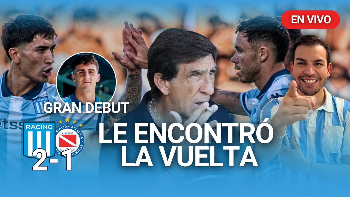 Ganó #Racing y ya estamos en vivo reaccionando al triunfo. Venite! 

🎓 youtube.com/live/QYodjCGlO… ✅