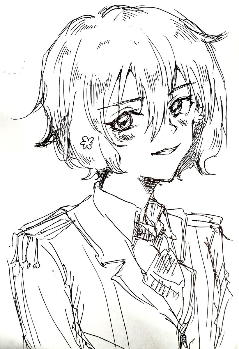 王子様水野愛を見て描きたくなった落書き。
頭に花を増やすか迷ったが、普段の状態でカッコいい表情も良いなあ...と。
衣装はテキトウ。