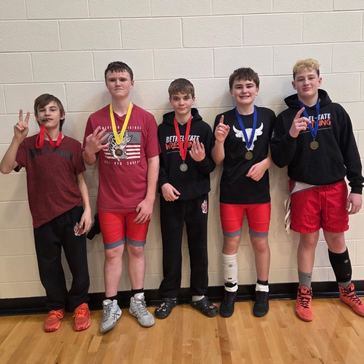 BTMS_Tigers's tweet photo. Coach Darnell and Coach Darnell are so proud of our wrestlers at the League Meet where 5 out of 6 wrestlers placed! John and Zeke got 1st place. Ethan and Robert got 2nd place and Nathan got 4th place. Way to go guys!🤼‍♂️🐅 https://t.co/5POnVetauu
