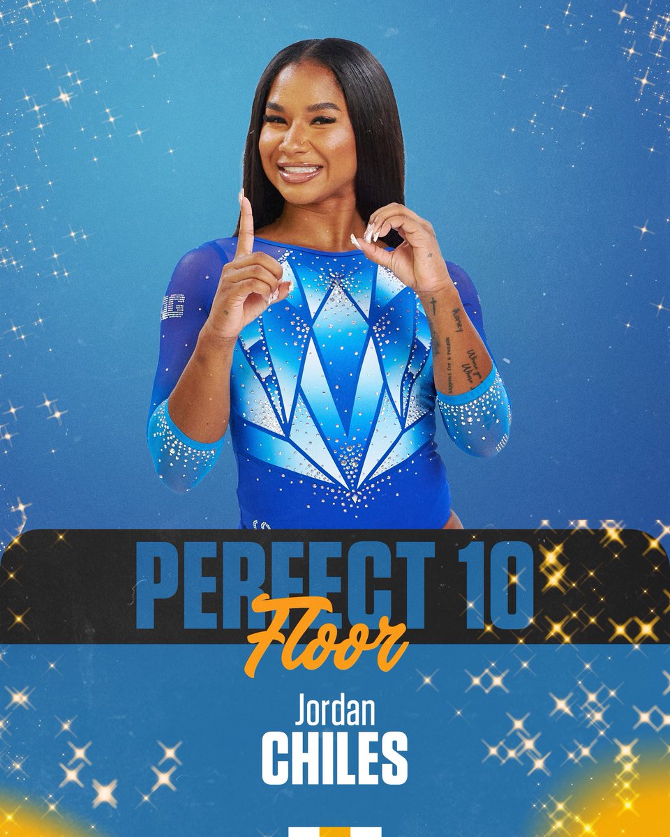 Weekly post - <a href="/ChilesJordan/">Jordan Chiles</a> is perfect again! It’s her 3rd 10 on floor in as many weeks and the 4th-straight week she has scored a 10!

#ThatGirl | #GoBruins