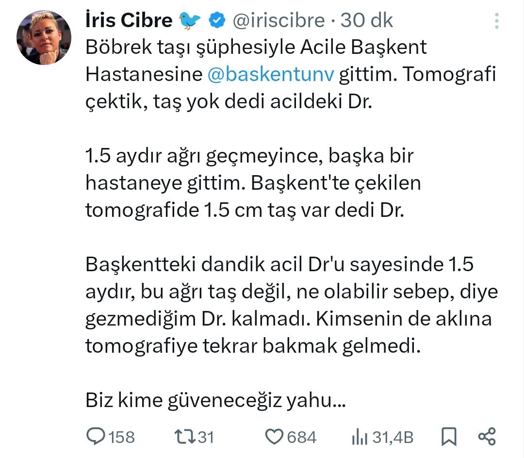 Biz dandik ekonomistlere yıllardır nasıl güvenmek zorunda kaldıysak, siz de güvenmeyi öğrenebilirsiniz. Netice de ülke olarak ekonomide “çağ atladıysak”, bunda sizlerin de  payı vardır.
Diğer taraftan acil servisler Çin nüfusu kadar hastaya bakıp, o kalabalığın içinde bir böbrek