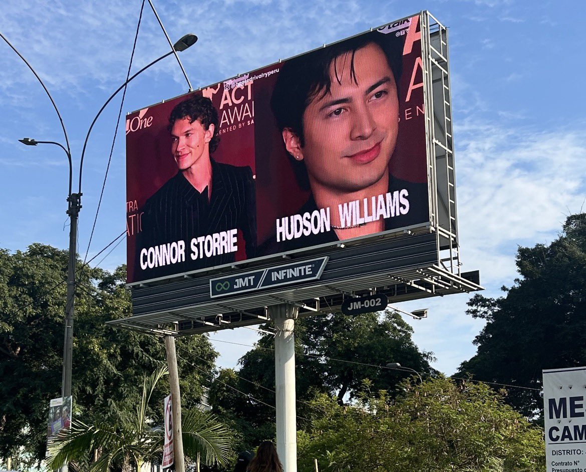 StorrieNation's tweet photo. Billboards for Connor Storrie and Hudson Williams’s birthday this month in Campo de Marte, Peru!

It was a fan project from @heatedrivalrype ❤️

📸 buddievibe via X https://t.co/1Frt6zb3az