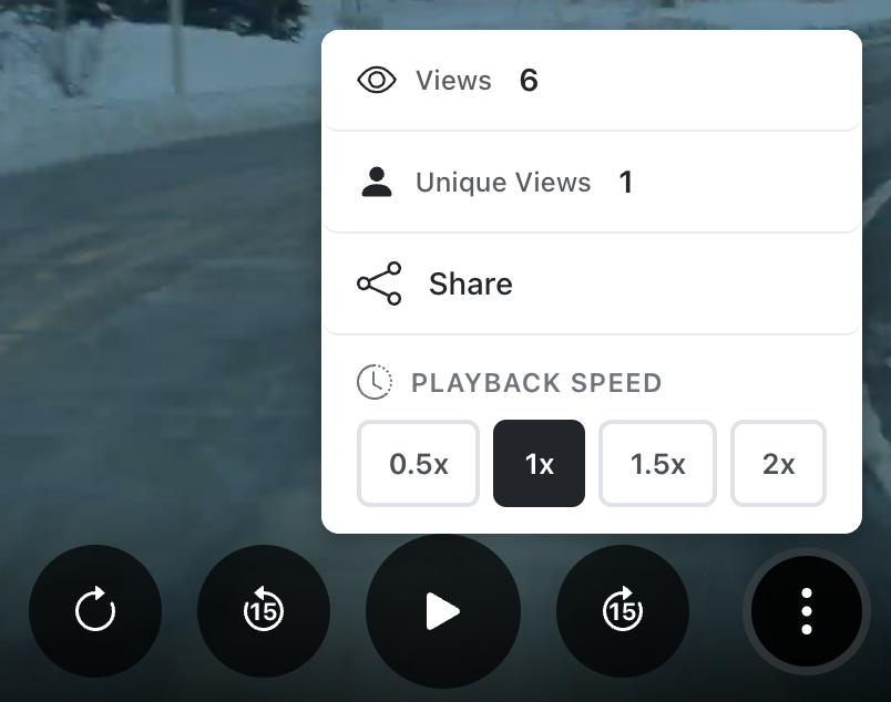 SentryTube's tweet photo. Pushed several improvements. Here are some details.

- Fixed gear indicator (was always showing reverse)
- Fixed turn signal indicators (they now flash)
- Moved actions to a menu next to media controls
- Visitor view tracking (unique and total) https://t.co/VNSus882bw