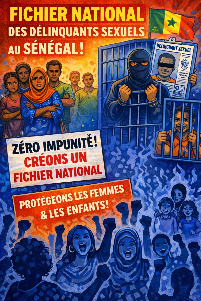 #Senegal Nous réclamons depuis des années la mise en place d'un fichier national des délinquants sexuels. Ce type de dispositif existe dans beaucoup de pays permettant de prévenir efficacement les récidives. 

Connecté aux fichiers dans d'autres pays, il permettrait de signaler