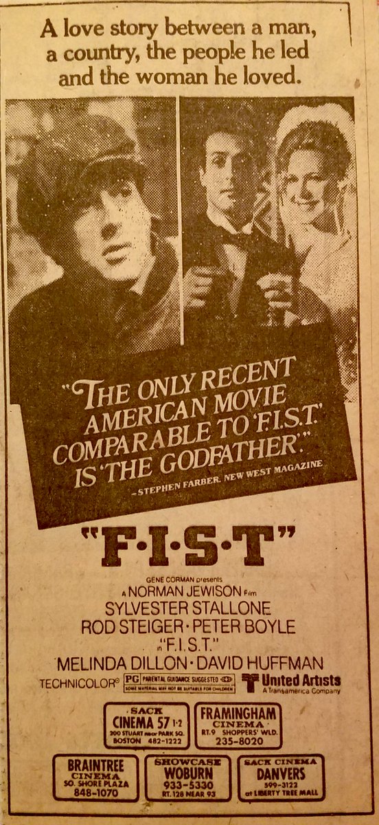 ClassicHBOGuide's tweet image. Pay Cable February 1979 - @TheSlyStallone stars in one of his best yet underrated films in: F.I.S.T. - guide ads, newspaper ad, magazine cover #1970s #Labor #cinema