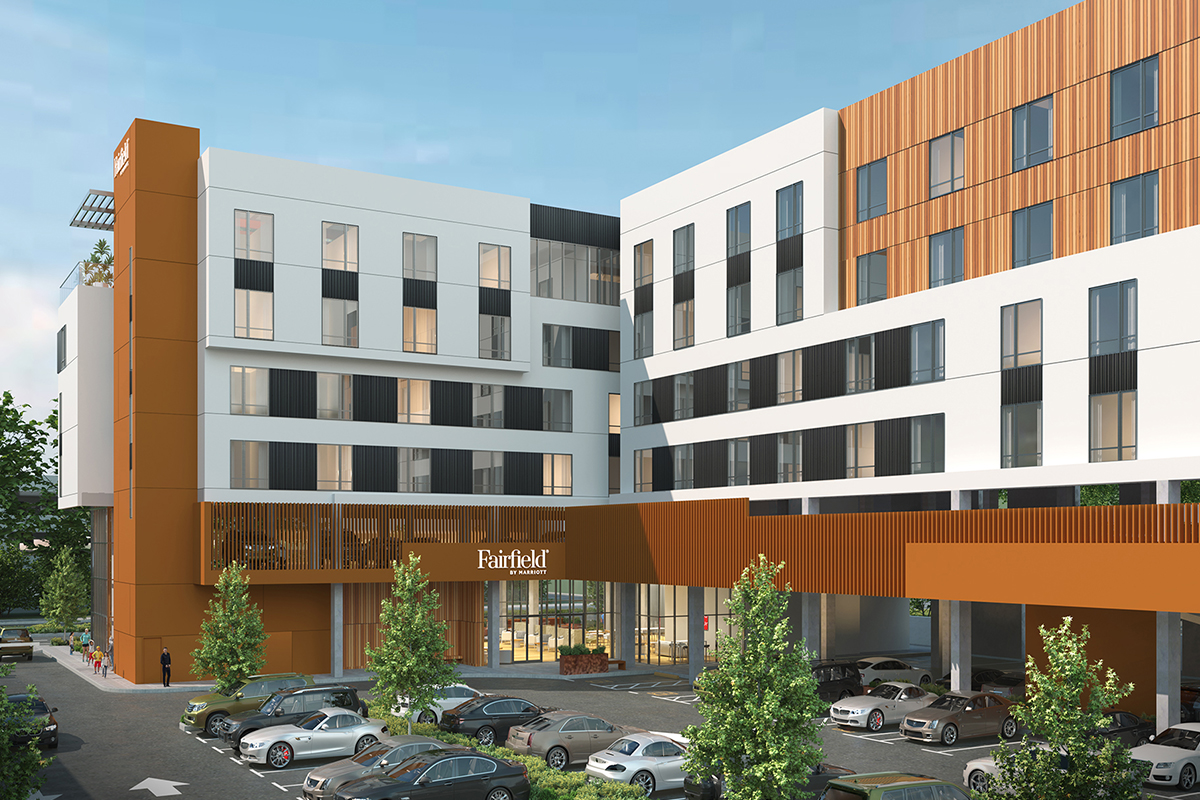 AXISArchDesign's tweet photo. AXIS is pleased to update the construction progress at our Fairfield Inglewood new-build select service hotel project. As of the turn of the year, the hotel’s cement podium had already been poured and set, with framing on the second and third floors already well underway. https://t.co/ff4cSsbgQn