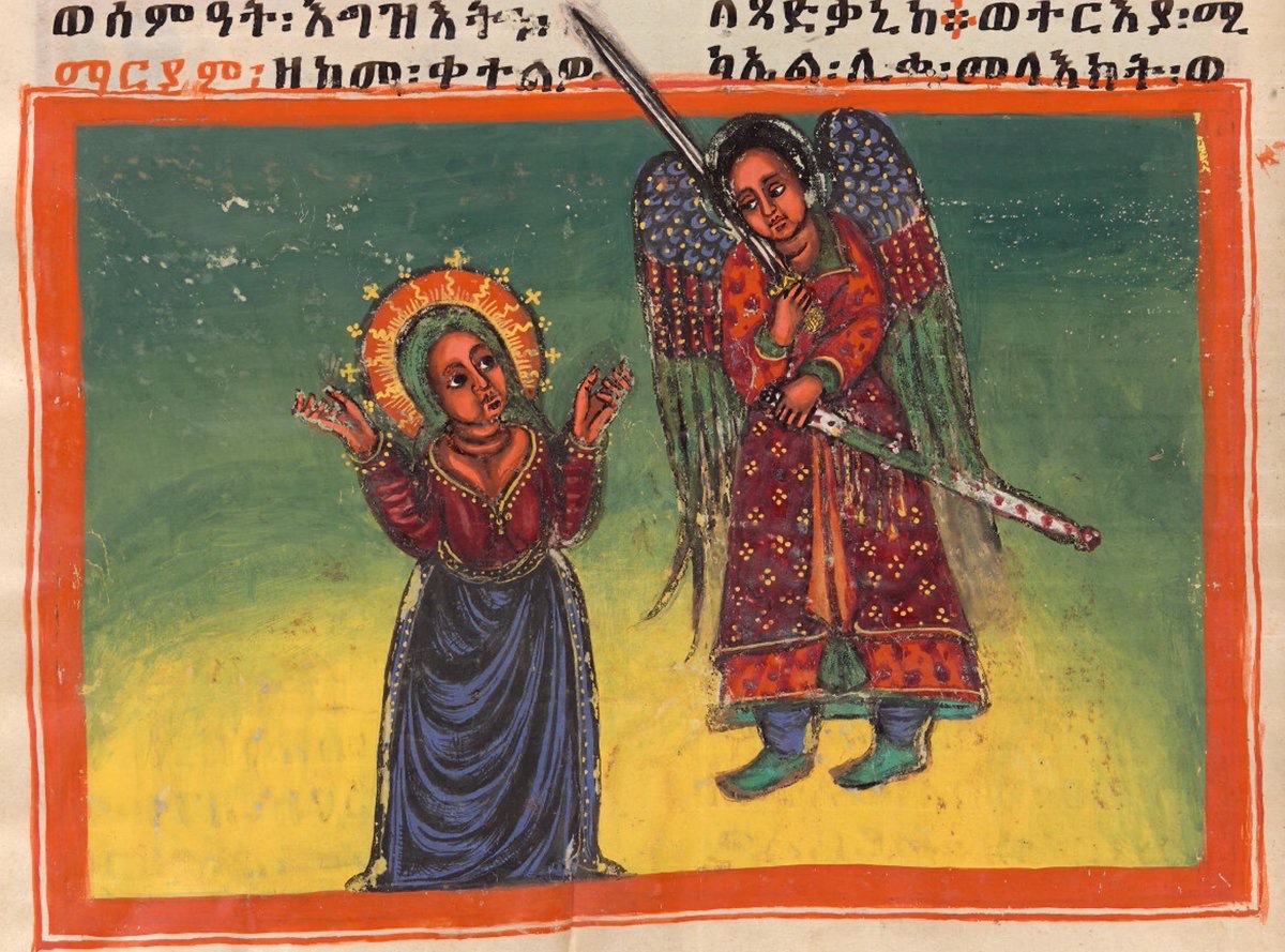ArtEthiopic's tweet image. "Jump, Michael, jump!"

Ethiopia, 18th c.   #StMary #michael #archangel #jump #africanart