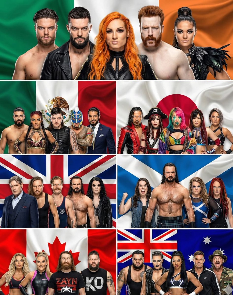 HeartBreakCorb's tweet photo. Divided by nation, united by wrestling https://t.co/o8Hk4Q95k1