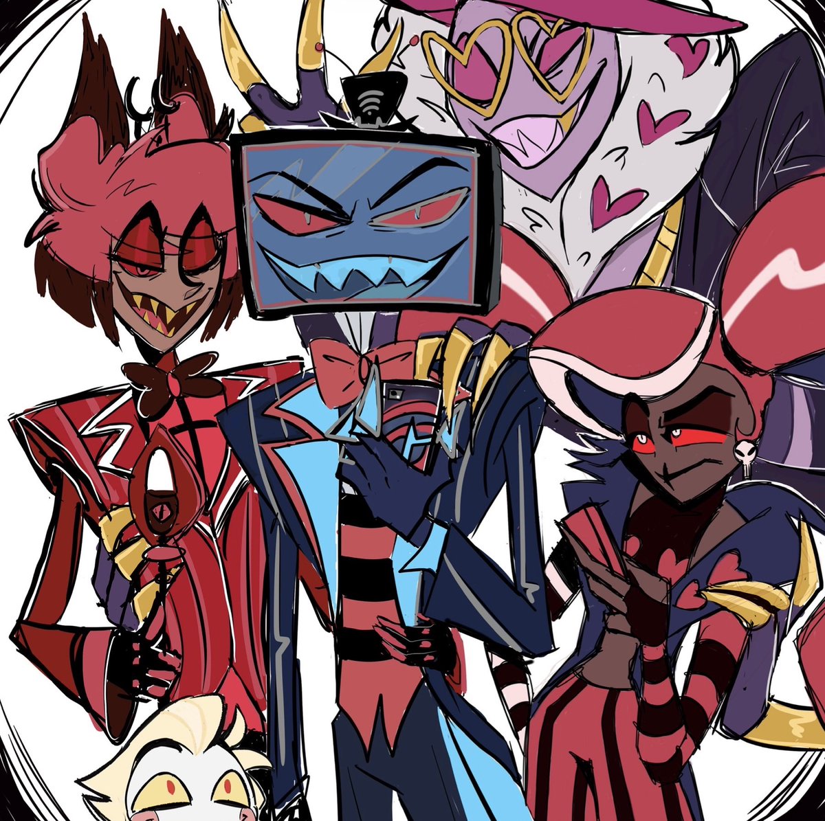 The gang!… and Lucifer Alastor & Vox - @xxceus Valentino