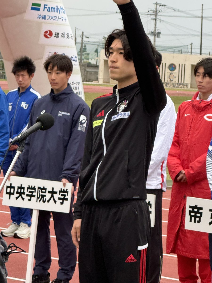 Getsuriku's tweet photo. #宮古島大学駅伝
選手宣誓は國學院大の吉田蔵之介選手！ https://t.co/vKlGBCwXiR