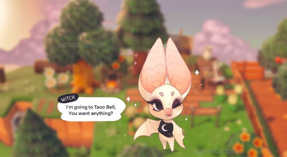 POV: A strange little creature just appeared on your island. They only come out at dusk and they won’t stop talking about snacks 🦇