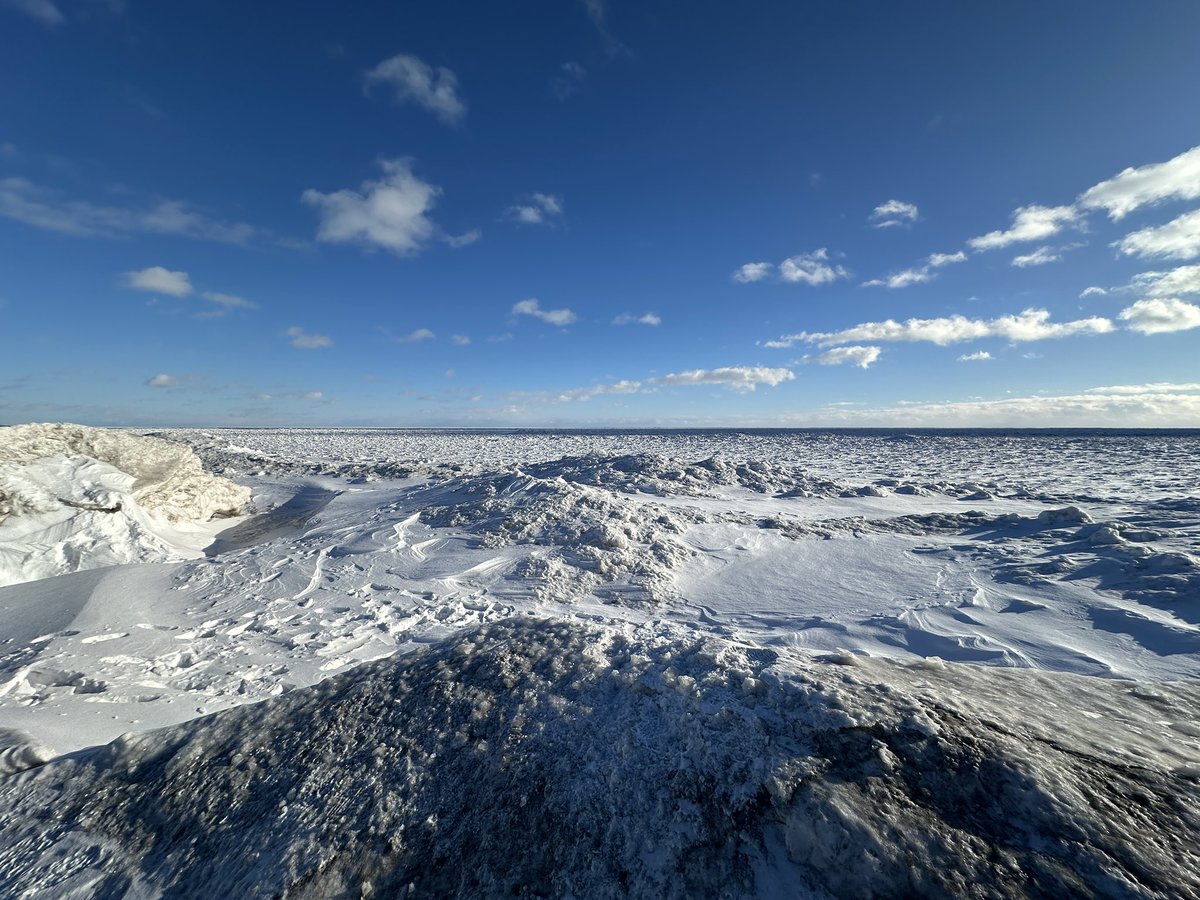 AlJDugan's tweet photo. We were very cold during our walk at Long Point today. But, the scene was spectacular. We had the beach to ourselves! #LongPoint #LakeErie #Beach #Ice https://t.co/lnDdmPhL0K