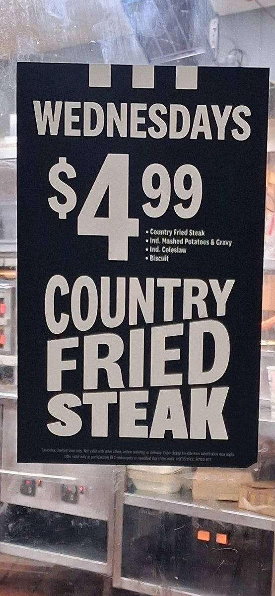 Has anyone tried this?  KFC has country fried steak, taters and gravy, cole slaw, a biscuit, and drink for $4.99.  Thats a killer deal