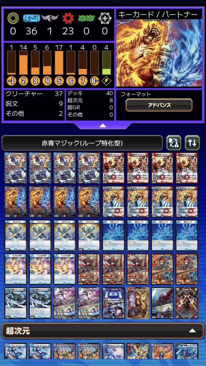 アドバンス新赤青マジック】 ・ループ特化(左)：封殺札を抜き