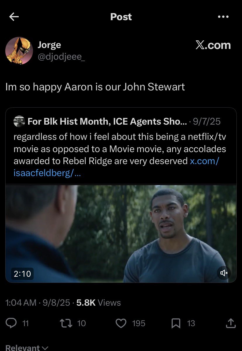 <a href="/djodjeee_/">Jorge</a> And yet you had no problem with a British man playing a Black American character John Stewart, go fuck yourself