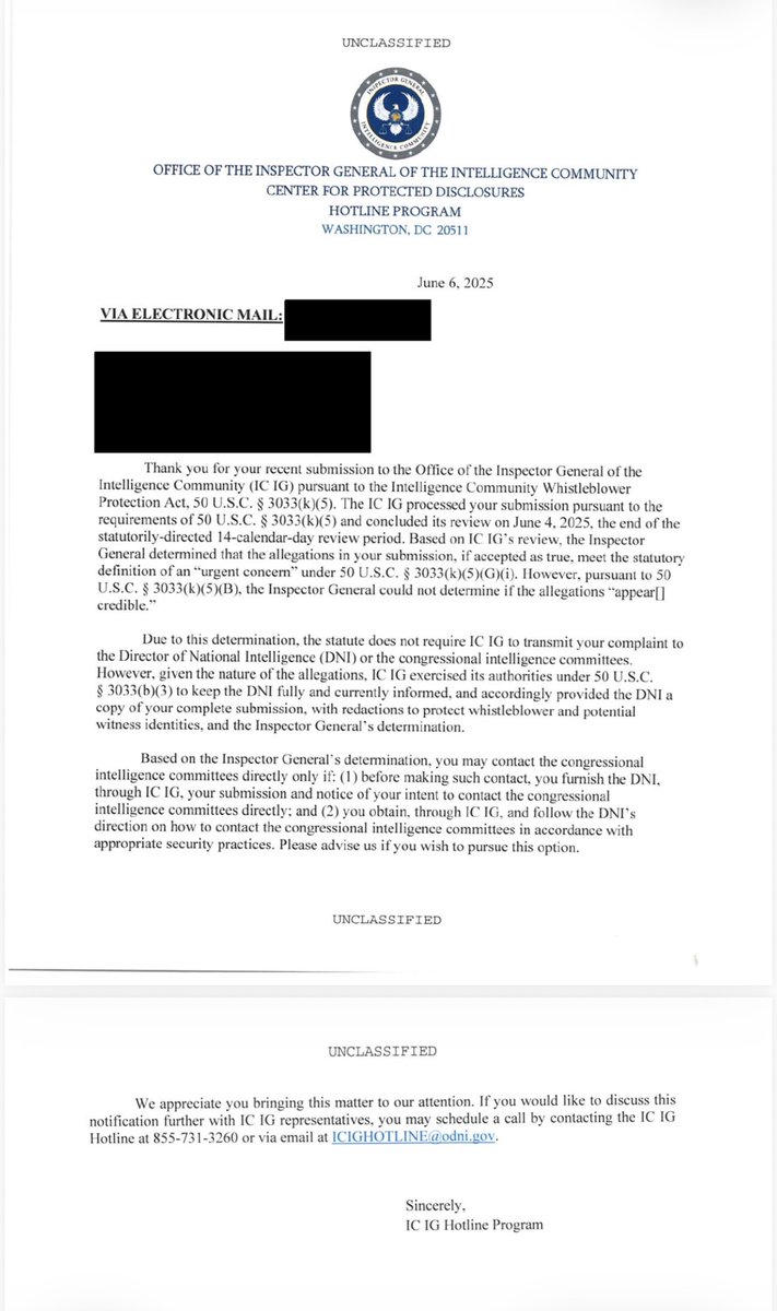 wbaidlaw's tweet image. Director Gabbard continues to make unfounded claims about our whistleblower client's complaint.

Facts are stubborn things. Let’s go through a few:

Director Gabbard: The first time I saw the whistleblower complaint was 2 weeks ago when I had to review it to provide guidance on…