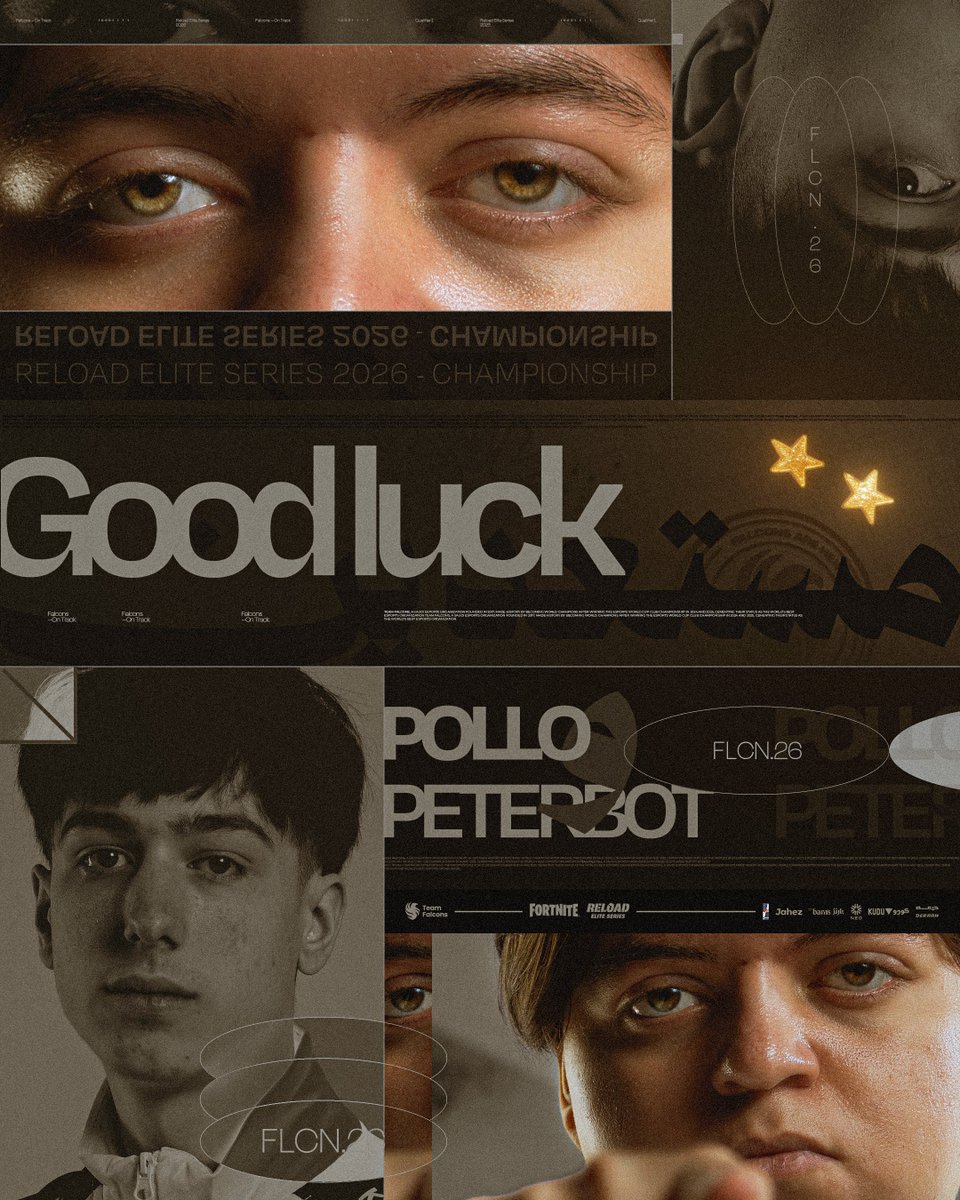 Peterbot × Pollo in the Reload Elite Series 2026 Finals. One step from the Esports World Cup

ليلة حـسـم التأهل! 🏆 — كُل التوفيق للثنائي في نهائي التصفيات الأولى من #EWC2026 للعبة فورتنايت 🦅

🕐 1AM KSA / 11PM CET / 5PM ET

#FalconsAreHere