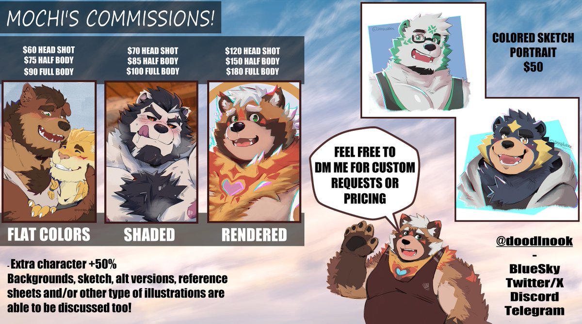 I'll be working hard this week to finish my current comms.

In the meantime, I'm opening a few slots for next week if anyone wants to claim a spot!