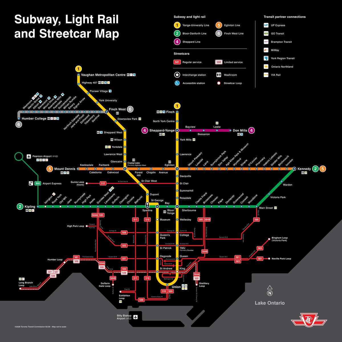 AlexanderGlista's tweet photo. As of tomorrow (Sunday, February 8th), this is what Toronto’s TTC network will look like. Can’t wait to ride Line 5 Eglinton (Crosstown LRT) https://t.co/QLnQCuXfZG