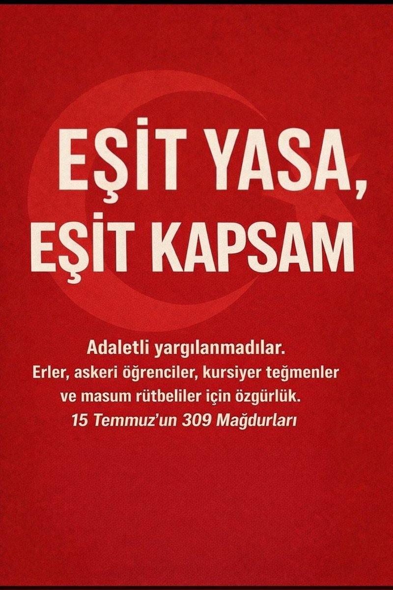 <a href="/emreturkut/">Emre Turkut</a> ❗️15 Temmuz mahkemelerinde yaşla kuruyu ayırmak mahkemelerin göreviydi, ama hepsini yakmayı tercih ettiler... 
❗️Suçlu ile suçsuz ayrılmadı... 
❗️MASUM ASKERLER ADALET BEKLİYOR 
#15Temmuzun3⁸09Mağdurları 
#EşitYasaEşitKapsam
<a href="/emreturkut/">Emre Turkut</a>