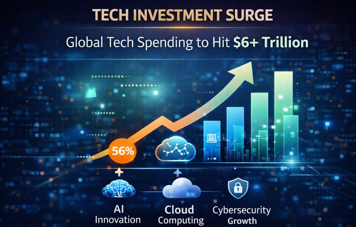 Prashant04627's tweet photo. Tech spend booming worldwide — AI, cloud, security leading the charge.
Innovation + smart investment = competitive advantage. #TechTrends https://t.co/Efvtcz3u7p