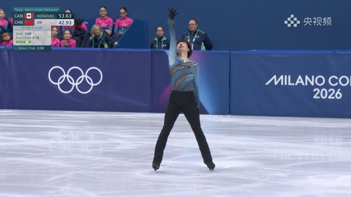 20260207 #MilanoCortina2026 Team Men's Event SP
Boyang JIN "Fought &amp; Lost"
4T(hangs on), 3A, 3Lz3T
TES 45.20 + PCS 38.95 = 84.15
Well done Tiantian!

#BoyangJin #金博洋 #ボーヤン #ボーヤンジン