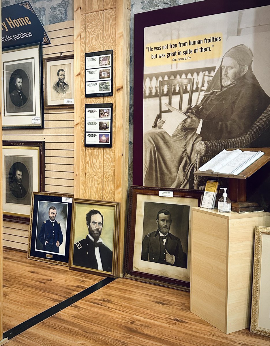 liz_july4th's tweet image. Dearest Followers: 

As I shared last year, I toured #Grant cottage in #UpstateNY 

Allow me to share more #portraits of Grant and #Sherman  #Chamberlain and #Hancock 🧵🧵

Bring #History Back