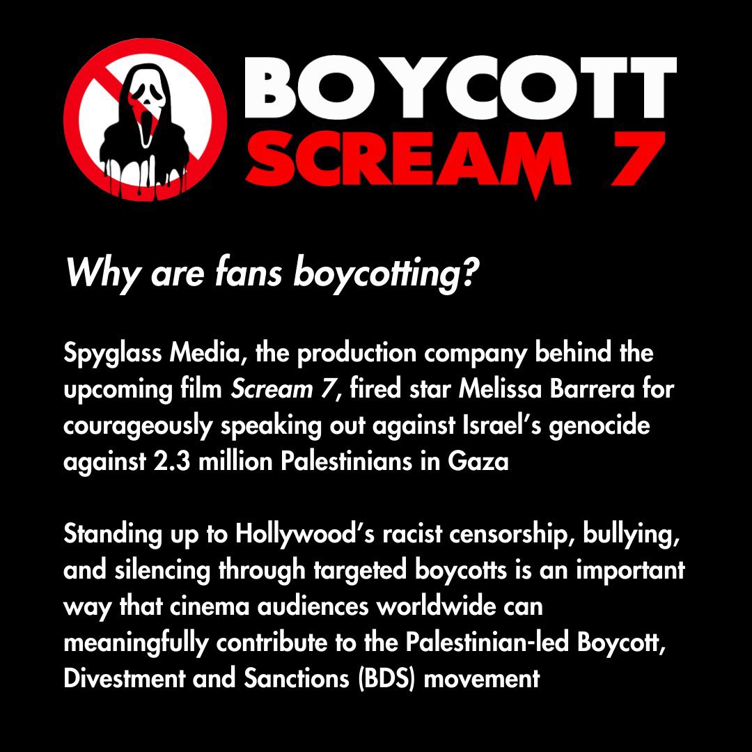 When there’s more effort being put into spreading lies and telling people to stop boycotting than there is excitement for a movie coming out this month,

that’s when you know the message is landing.

Keep speaking up for them and for HER 🇵🇸

#JusticeForMelissaBarrera