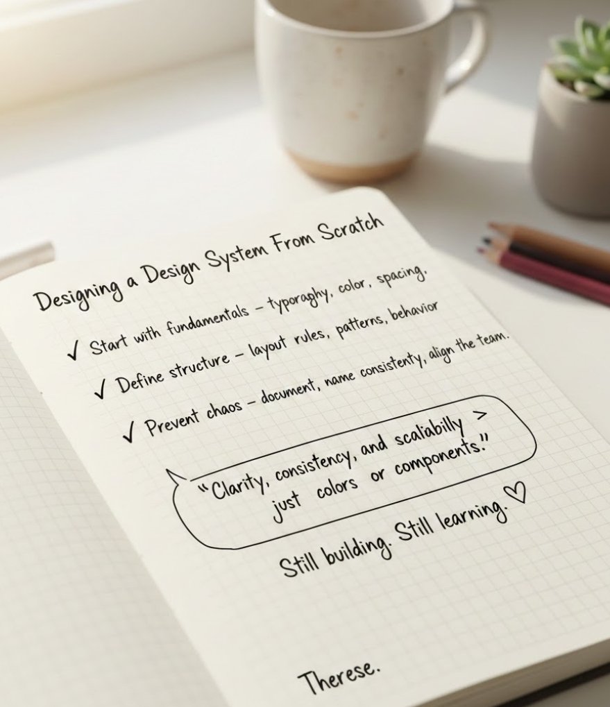 Early in my career, I relied on existing design systems.

Building products from scratch, like banking apps, taught me a lot.

A design system isn’t just colors or components, it’s clarity, consistency, and scalability.
 
Start small, think big, document everything.