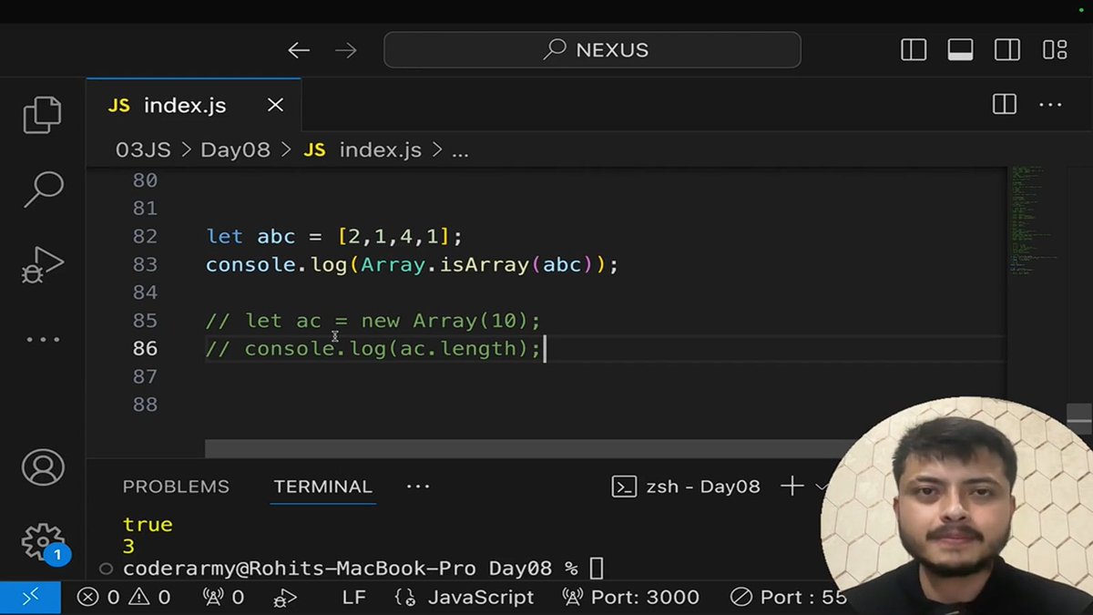 sujay_singh13's tweet photo. Day 10 - Nexus Course by Rohit Negi (Coder Army) 🚀

Topic of the day - Array in JS

#WebDevelopment #NexusCourse #JavaScript #RohitNegi #CoderArmy https://t.co/6edyhuySGQ