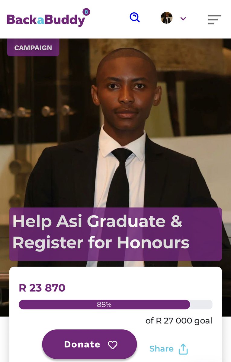 AsivileMpokeli's tweet image. Eternally grateful to everyone who has contributed to my campaign. We’re so close to reaching the target 🤍
 
Please keep sharing my campaign so it can reach the right people.  

backabuddy.co.za/campaign/help-…