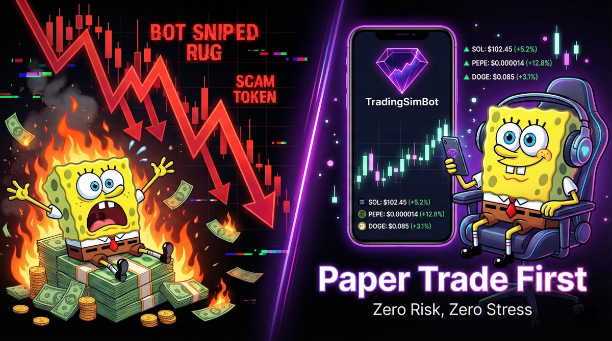 TradingSimBot's tweet photo. When your bot snipes a RUG...  

Avoid real fails: Practice with real data, zero burns. 

#TradingBots #CryptoFails #Solana #solanamemecoin #papertrading #MemecoinStrategy #tradingsimbot #pumpfun #PumpSwap
