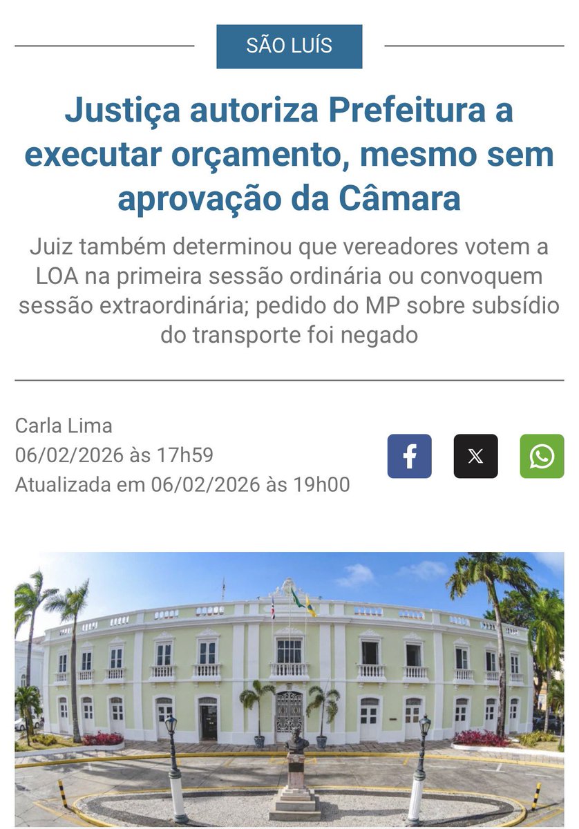 rafaelkriek's tweet photo. A PGM São Luís conseguiu, junto à Vara de Interesses Difusos e Coletivos do TJMA, uma liminar que autoriza a execução provisória do orçamento de 2026, enquanto a peça orçamentária não for votada e aprovada pelo Legislativo. Além de garantir a continuidade de obras públicas e de serviços inadiáveis, a decisão assegura a implementação do aumento de 16% na remuneração dos professores do ensino básico. Somente com uma advocacia pública forte e atuante é que se garante a execução de políticas públicas relevantes, preservando o interesse público primário e concretizando benefícios para a sociedade. A advocacia pública sempre estará presente e temos orgulho de sermos advogados públicos.