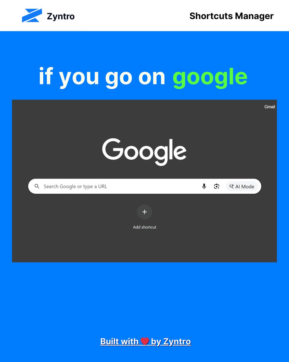 ZyntroOfficial's tweet photo. We’re now #1 on Google Search and #2 on the Chrome Web Store for “shortcuts manager” 🚀

Built in public. Shaped by real user feedback.
And we’re just getting started.

More updates coming soon 👀⚡

#BuildInPublic 
#StartupGrowth 
#Chrome 
#Productivity 
#Google https://t.co/sJK4eg7mfj