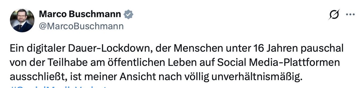 <a href="/MarcoBuschmann/">Marco Buschmann</a>, Sie waren mal Justizminister. Vor diesem Hintergrund ist Ihr Post mehr als seltsam. 🤨

Der Begriff "Dauer-Lockdown" ist polemisch, populistisch, aber dafür juristisch falsch. 😉
Ein Lockdown ist eine Freiheitsentziehung durch den Staat. Hier geht es jedoch um