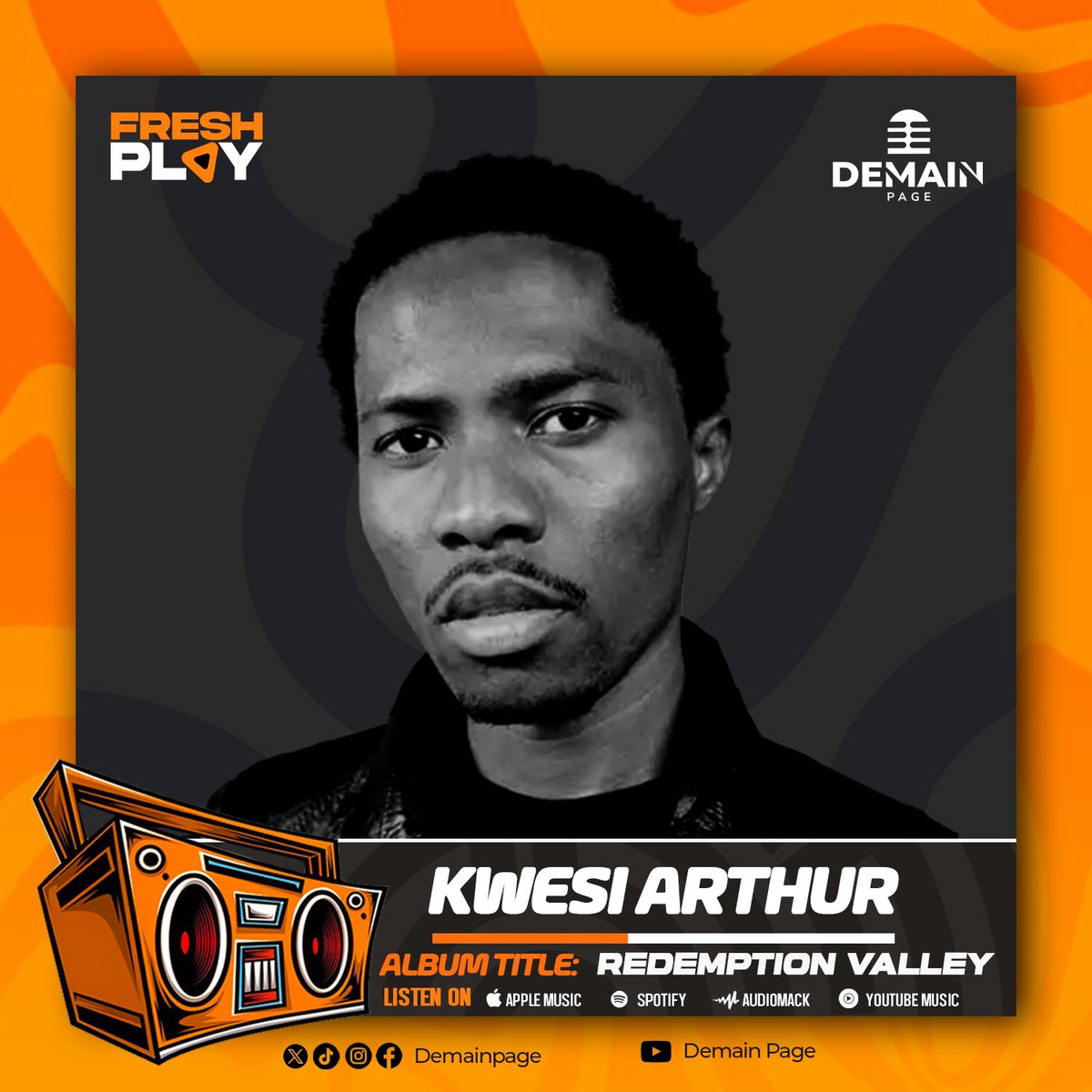 Breggle's tweet photo. Fresh music #Freshplay ▶️🔥

💿 : Redemption  Valley @KWESIARTHUR_ 
🎶: TNT🧨  @thywill_ofgod 

@DemainePage https://t.co/8pnx8pl99F