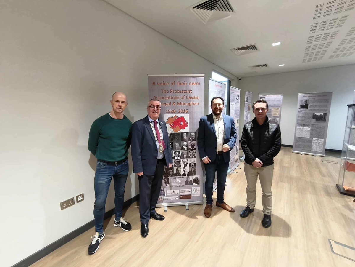 BecktonSamuel's tweet photo. The launch of the Protestant Association exhibition at the Monaghan Peace Campus, went great today, thanks in part to the Monaghan County Museum and funding from the @ArinsProject. We had approximately 70 people attend the launch, along with former Minister Heather Humphreys https://t.co/uTfDk8b5yt
