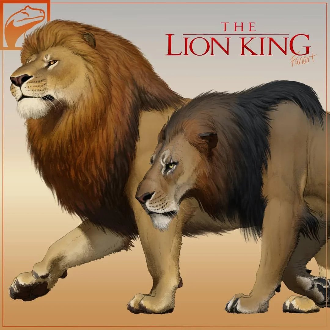 gods_odin's tweet photo. @GentleDoofus The official concept art shows they did consider making Scar look closer to his animated version, but then decided against it and I still don’t get why. These concepts prove it could’ve worked.

(Last image is fan art by Fred Wierum, not official) https://t.co/9KqDVbbwyY