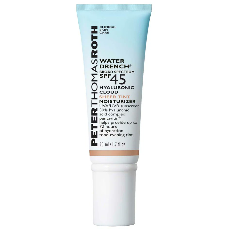 a_cheryll76411's tweet photo. Peter Thomas Roth Water Drench Broad Spectrum SPF 45 Hyaluronic Sheer Tint Moisturiser. 
Visit This link 👇👇
GetNow:https://t.co/5pDulXG66J
#SPF_45 #skincare #PeterThomas
#Sunscreen #UVAUVBProtectiveLotion
#USAskincareproduct #HyaluronicSheerTint https://t.co/E2nSw157Cf