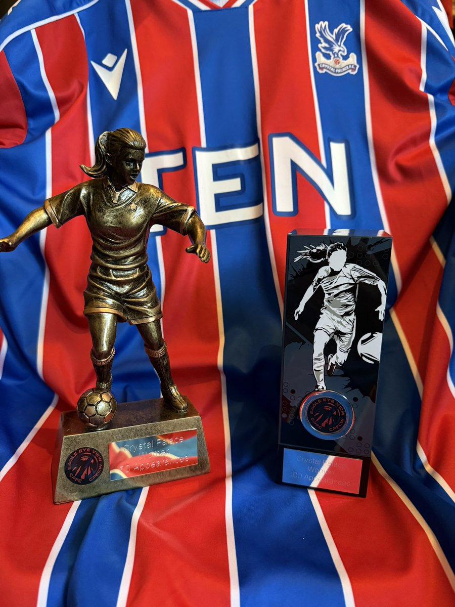 Trophies ready to present tomorrow to Aimee Everett(100 apps) and Hayley Nolan(54apps) for <a href="/cpfc_w/">Crystal Palace F.C. Women</a> 
#cpfc 🔴🔵🦅