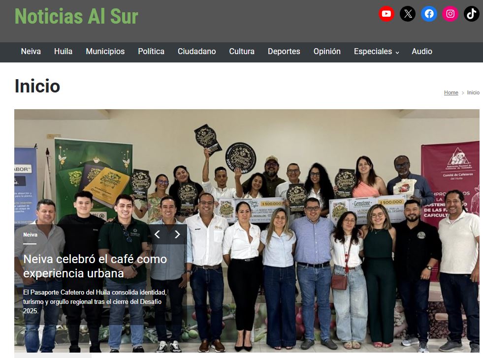 Neiva celebró el café como experiencia urbana ... noticiasalsur.co/neiva-celebro-… <a href="/cafe_con_alba/">Mile Romero</a> <a href="/FNC_Huila/">Comité de Cafeteros del Huila</a> <a href="/GermanBahamon/">German Bahamon Jaramillo</a> <a href="/FedeCafeteros/">Federación Nacional de Cafeteros</a> #Carnaval #PasaporteCafetero #DesafiodelsigloXXl #LaCasaDeLosFamososCol <a href="/ElAtarrayo/">AtarrayoFrancisco</a> <a href="/cafehuila/">Café del Bueno</a> <a href="/JuanValdezCafe/">Juan Valdez Café</a> <a href="/cafecolombia_/">Café Colômbia</a> <a href="/ostrujillo79/">Oscar Trujillo</a> #café