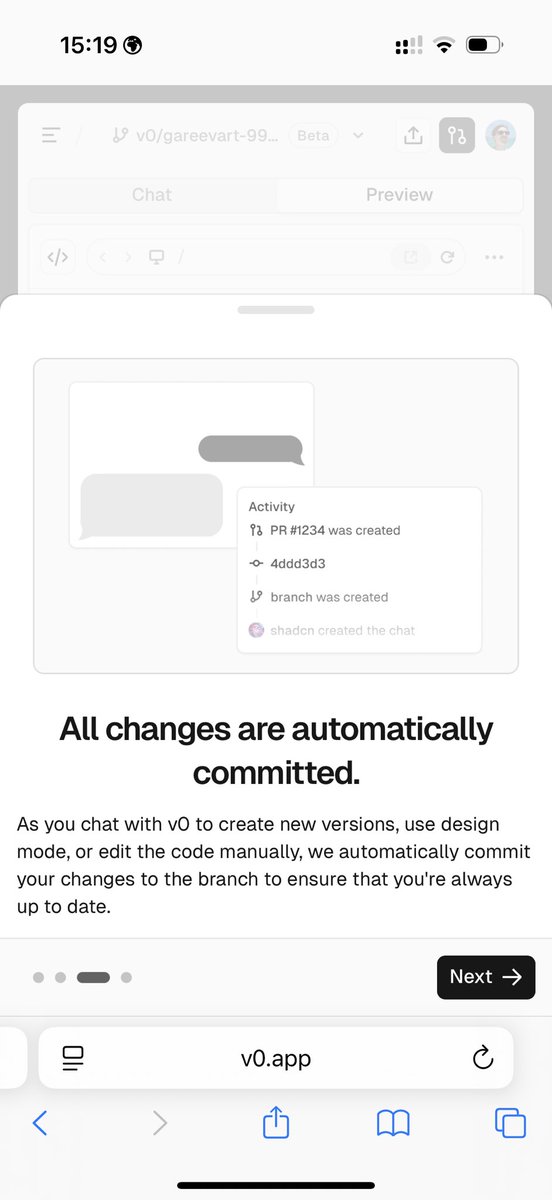 gareev's tweet photo. Nice onboarding from v0: import any project and vibe-code. Clean, clear, well explained https://t.co/hfNZQBMvr0