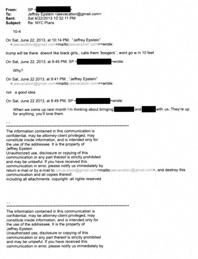 <a href="/catturd2/">Catturd ™</a> Here, read this, Turd. Trump has always been a racist. From the Epstein Files; even Epstein knew the facts clear back in 2013. About time you and your Turd Army got the memo.