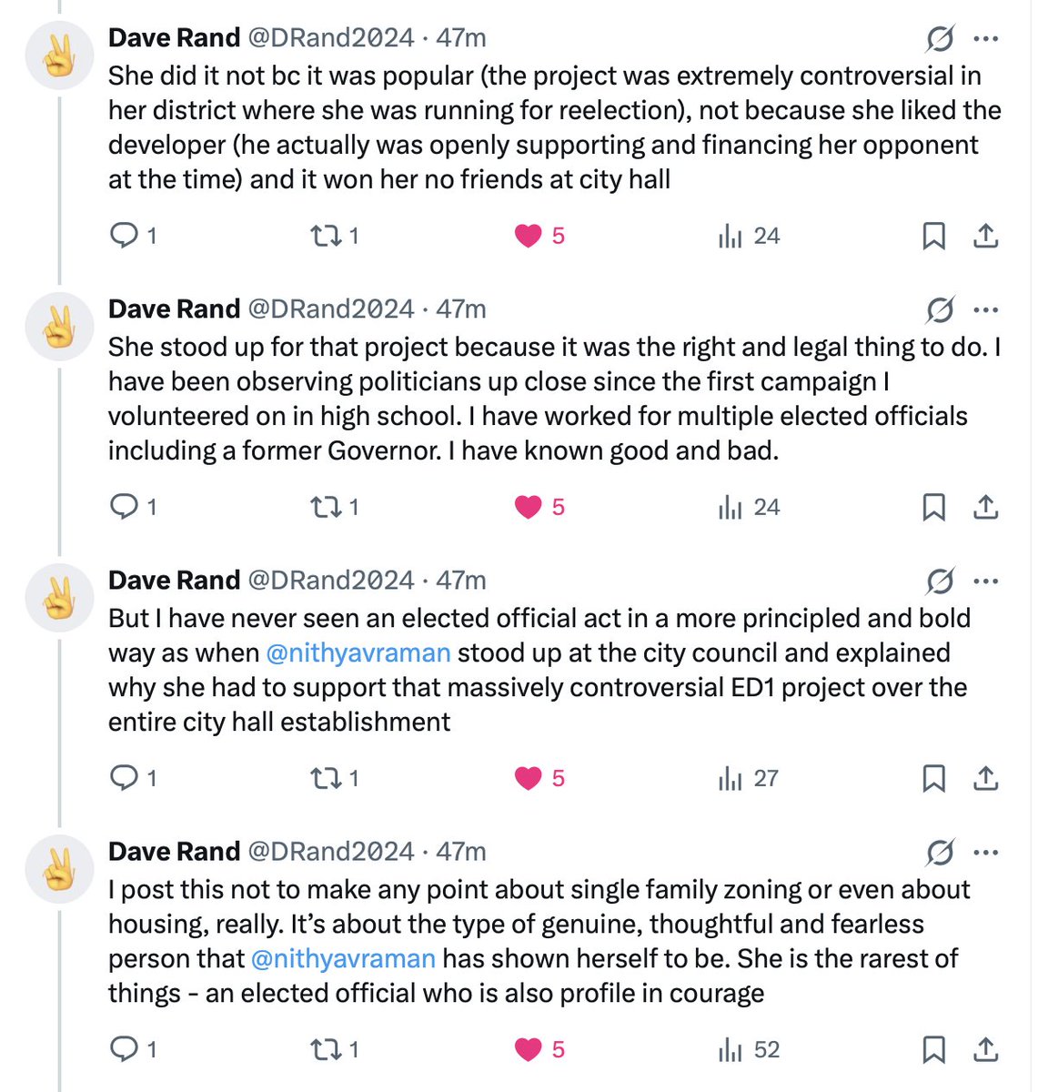 CohenSite's tweet image. This is buried in a thread, so most people are going to miss it, but it's an excellent illustration of who Nithya Raman is. 

She took on massive political risk to support an unpopular project by a developer who hated her, because she believed it was the right thing to do.