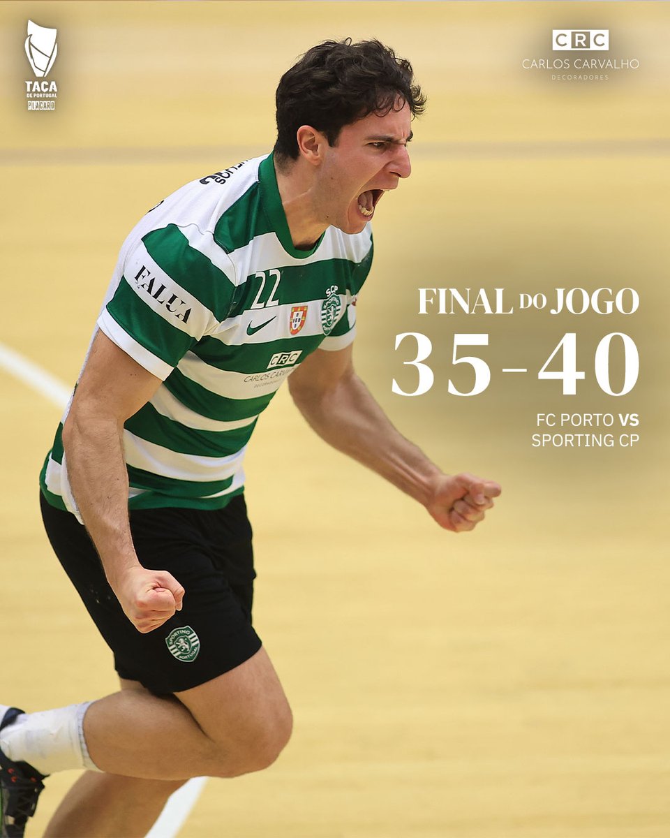 #AndebolSCP | ⏹️ O CLÁSSICO É NOSSO!!! 🦁 Os Leões vencem o FC Porto e seguem para os quartos-de-final da Taça de Portugal 🏆

🔵 35-40 🟢 // #FCPSCP