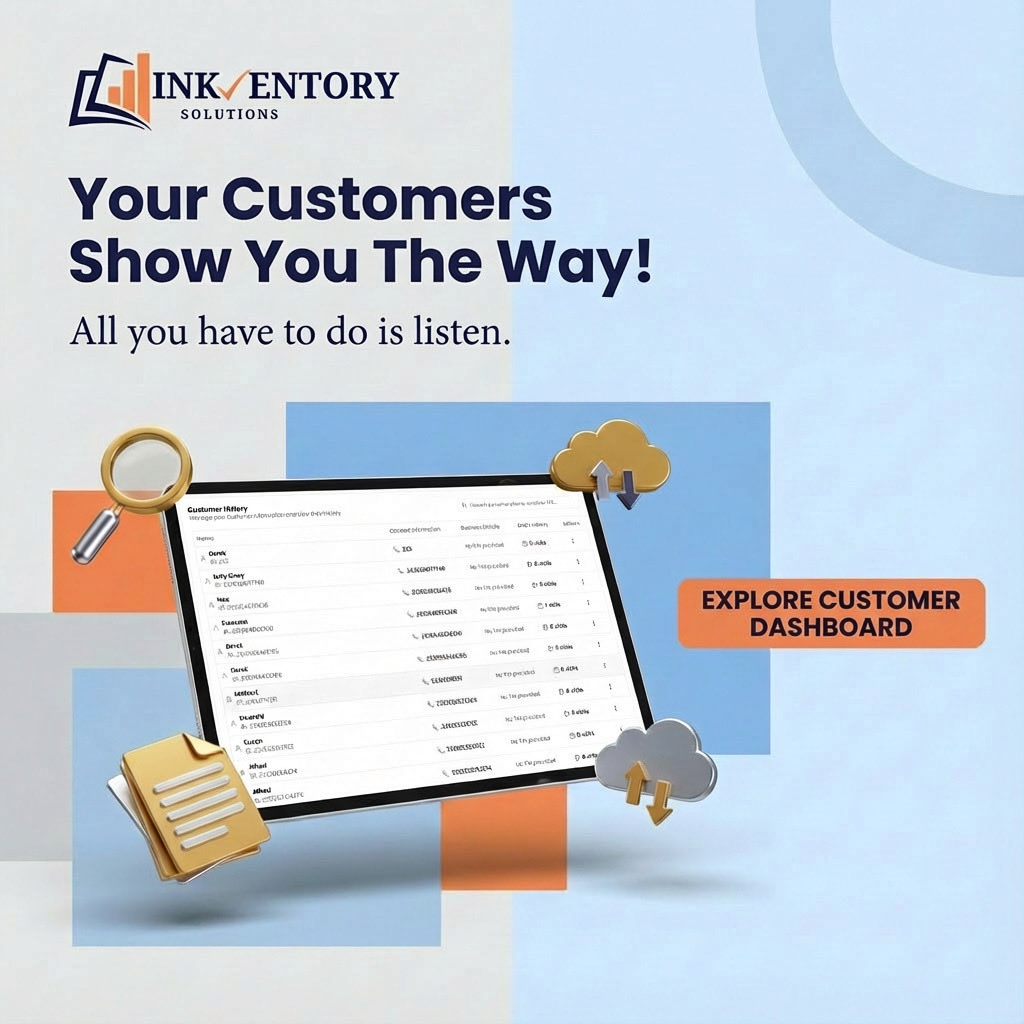 _Inkventory's tweet photo. Turn real customer insights into smarter strategies and better business decisions 📈💡🤝

Book a product tour via the link in our bio or send us a DM
today to get started! 🚀
#InventoryManagement #BusinessEfficiency #Inventory #Business https://t.co/f6s6q30Ou7