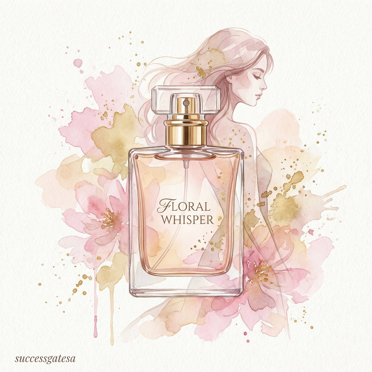 successgatesa's tweet photo. تصميم فني راقٍ بأسلوب الألوان المائية لزجاجة عطر فاخرة باسم Floral Whisper، محاطة بتدرجات وردية وذهبية ناعمة. يظهر في الخلفية ظل امرأة أنيق ومندمج بانسيابية مع الألوان، ليعكس الأنوثة والرقي والهدوء، وكأن العطر همسة ناعمة تترك أثرًا لا يُنسى. 🌸✨

An elegant digital watercolor artwork of a luxury perfume bottle titled Floral Whisper, surrounded by soft pink and golden hues. A graceful feminine silhouette blends seamlessly into the background, creating a dreamy, romantic atmosphere that embodies elegance, femininity, and subtle luxury. ✨🌸

#Design #AI #تصاميم