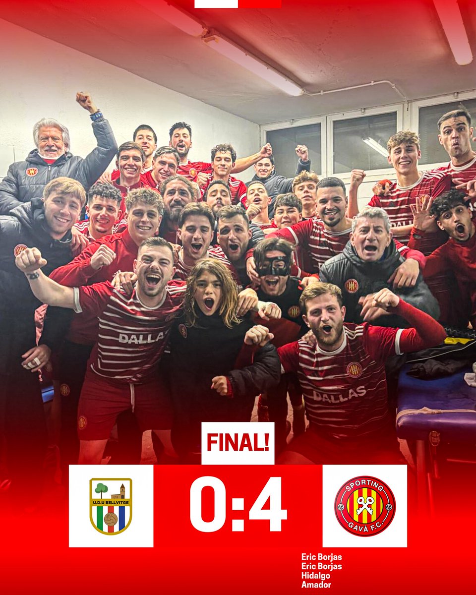🔴⚪ GRAN VICTÒRIA FORA DE CASA!
🆚 Unificació Bellvitge
📊 0–4

Partidàs de l’equip, dominant el joc de principi a fi 💪
Serietat, intensitat i molta eficàcia ofensiva. Gran treball de tots 👏

Hidalgo ⚽️
Eric ⚽⚽
Juan ⚽️

Continuem creixent i competint al màxim nivell 🚀
🔴⚪