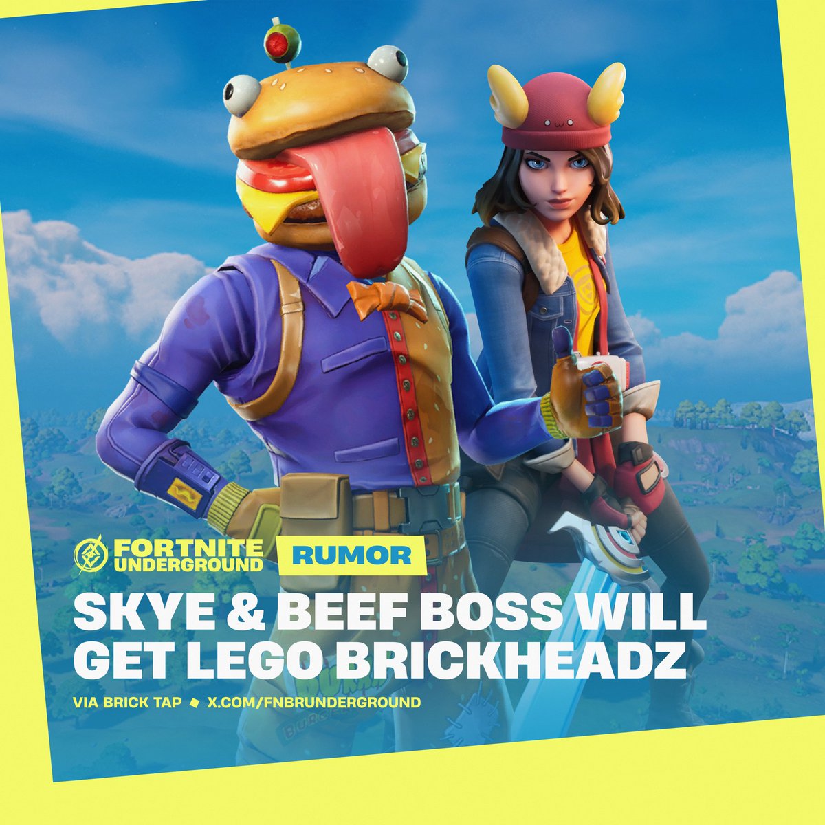 New LEGO #Fortnite BrickHeadz: Skye &amp; Beef Boss 🍔 

The collection of LEGO Fortnite BrickHeadz sets will expand later this year with a two-pack featuring special agent Skye and Durr Burger enthusiast Beef Boss!

📰 Brick Tap