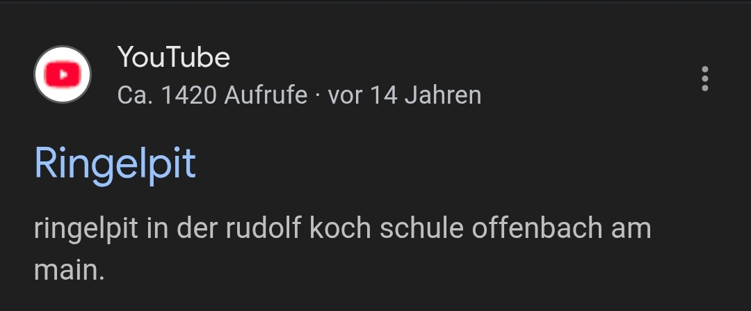 Hiermit ist die Ringelpit Frage geklärt